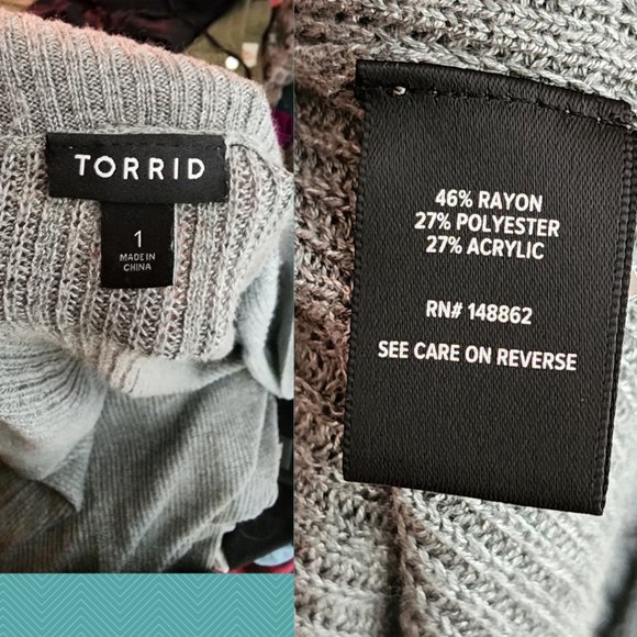 Torrid Gray Ribbed Knit Lattice Detail Long Cardigan - Picture 5 of 5